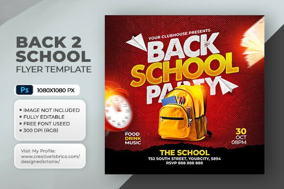 Back to School Flyer Social Media Post