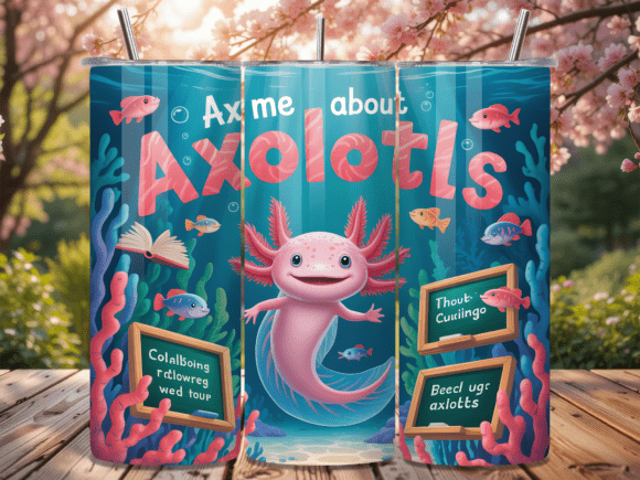 Back to School Funny Axolotl Tumbler: A Unique Twist on Custom Tumbler Wraps