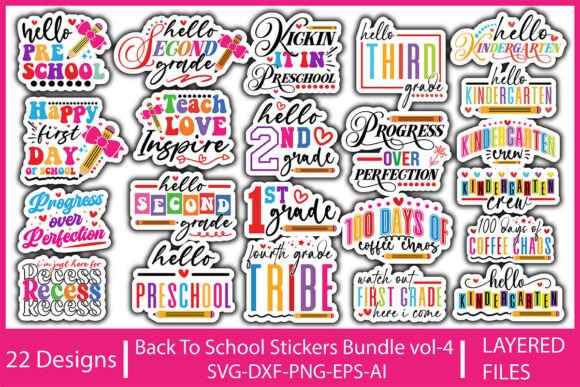 Back to School Stickers Bundle Vol-4: A Versatile Digital Resource for Creative Projects