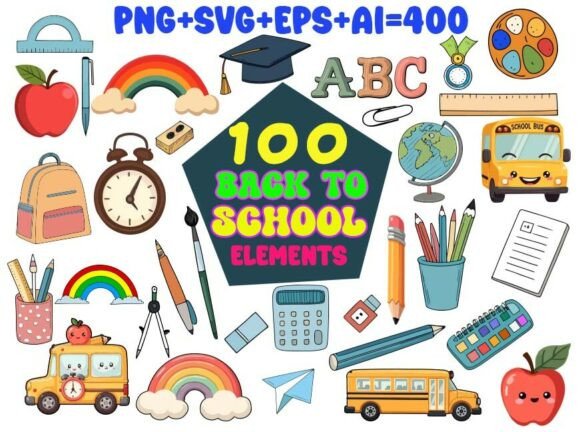 Back to School Supplies SVG, PNG, Clipart: A Creative Resource for Educators and Designers