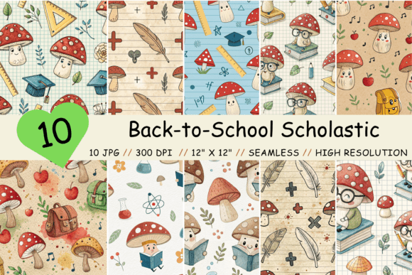 BacktoSchool Scholastic Shrooms Pattern