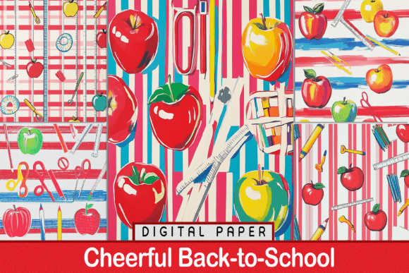 Cheerful Back-to-School Digital Papers