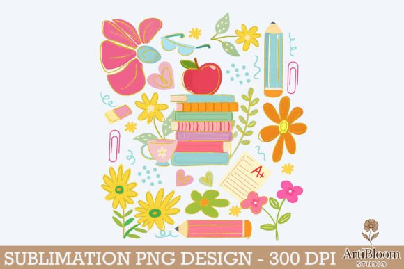 Floral School Spirit Back to School PNG: A Versatile Design Asset for Creative and Business Workflows