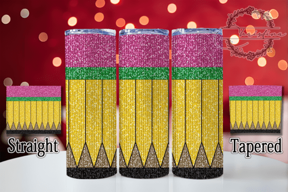 Glitter Pencil Teacher Back to School Design for Creative Drinkware Projects