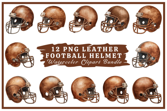 Leather Football Helmet Watercolor Pack: A Timeless Addition to Your Creative Toolkit