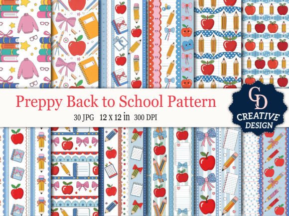 Preppy Back to School Pattern