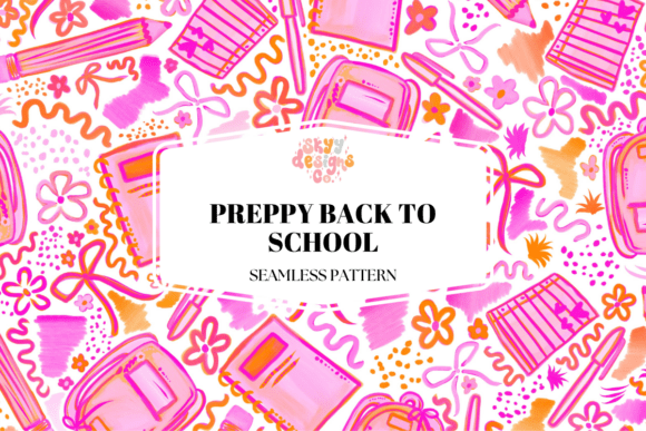 Preppy Watercolor Back to School Pattern: A Versatile Design for Creative Projects