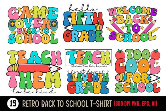 Retro Back to School T-shirt Bundle
