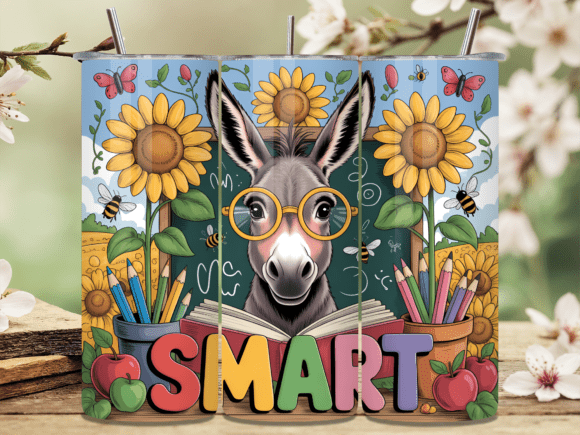 Smart Donkey Back to School Tumbler Wrap: A Versatile Design for Sublimation Enthusiasts